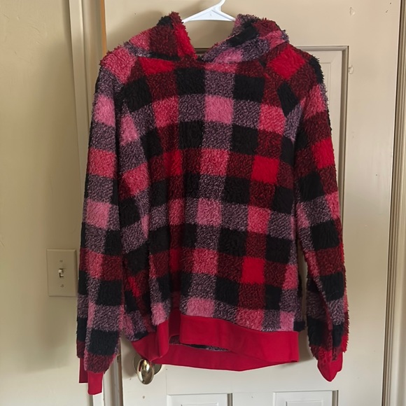 NWT red checkered hoodie - Picture 1 of 5